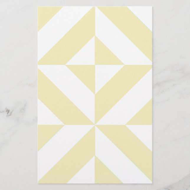 Pale Gold Geometric Deko Cube Pattern Briefpapier (Vorderseite)