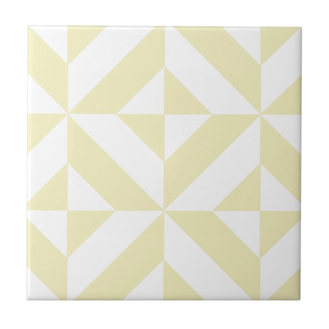 Pale Gold Geometric Deko Cube Pattern Fliese (Vorderseite)
