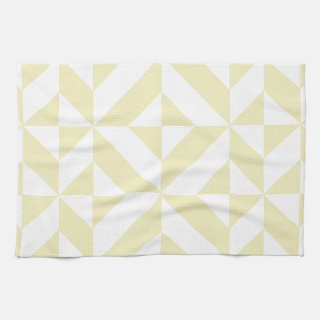 Pale Gold Geometric Deko Cube Pattern Handtuch (Horizontal)