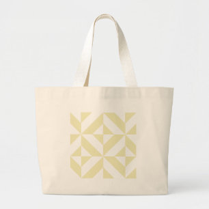 Pale Gold Geometric Deko Cube Pattern Jumbo Stoffbeutel