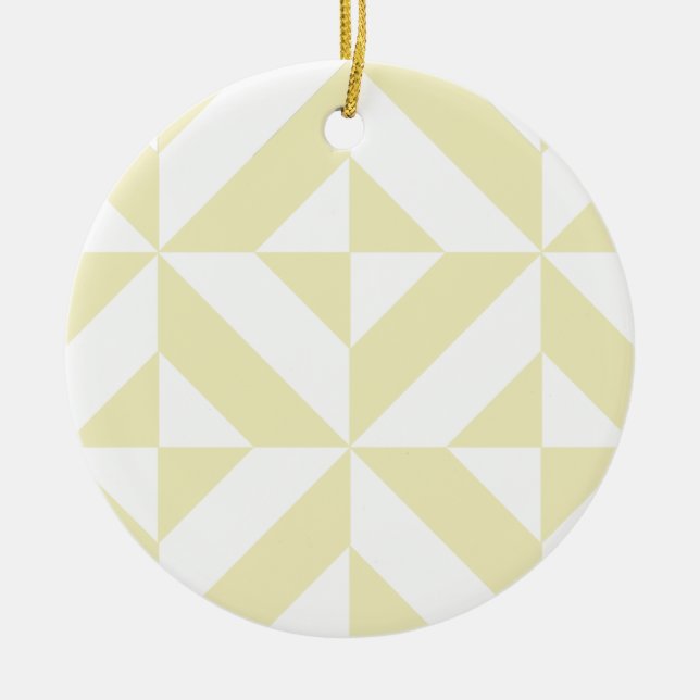 Pale Gold Geometric Deko Cube Pattern Keramik Ornament (Vorne)
