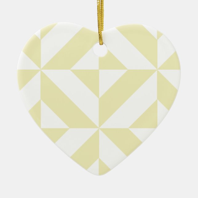 Pale Gold Geometric Deko Cube Pattern Keramikornament (Vorne)
