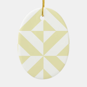Pale Gold Geometric Deko Cube Pattern Keramikornament