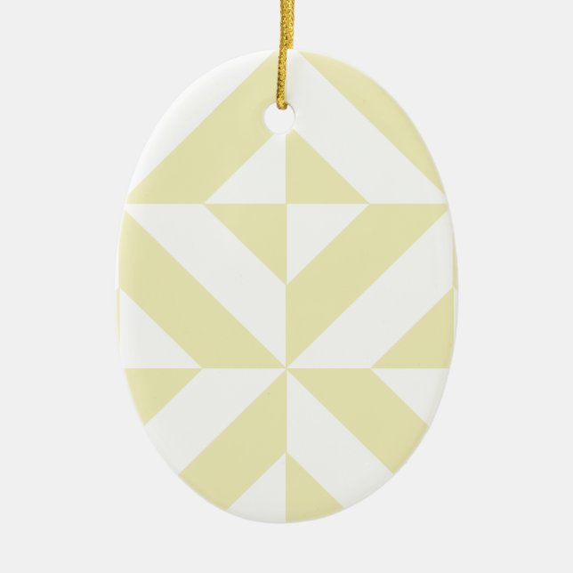 Pale Gold Geometric Deko Cube Pattern Keramikornament (Vorne)