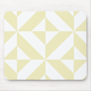 Pale Gold Geometric Deko Cube Pattern Mousepad