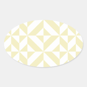 Pale Gold Geometric Deko Cube Pattern Ovaler Aufkleber
