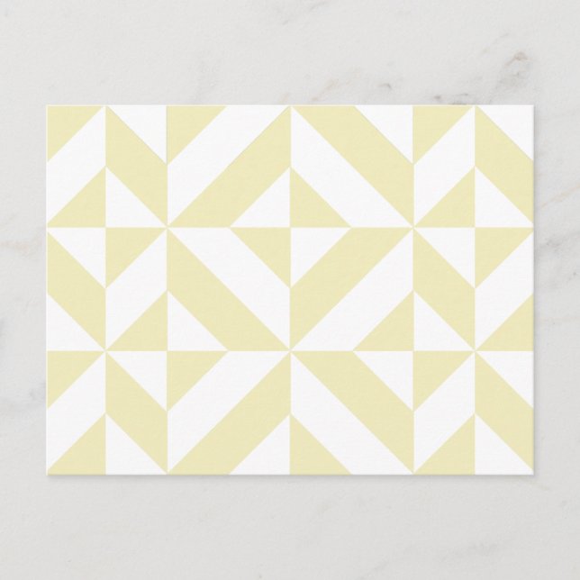 Pale Gold Geometric Deko Cube Pattern Postkarte (Vorderseite)
