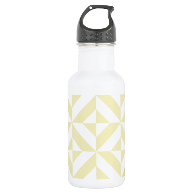Pale Gold Geometric Deko Cube Pattern Trinkflasche (Vorderseite)