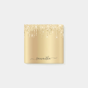 Pale Gold Glitter Tropfschimmer Post-it Klebezettel