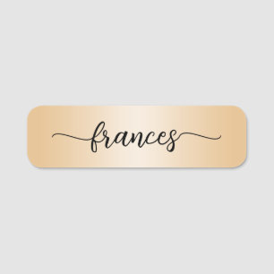 Pale Gold Gradient Handgeschriebenes Skript Namensschild