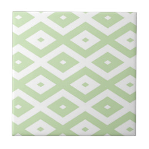 Pale green and white diamond pattern fliese