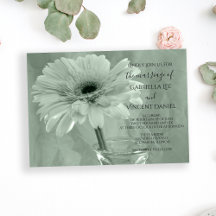 Pale Green Tinted Daisy Wedding
