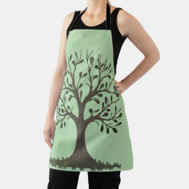 🌳 Pale Green Tree of Life Apron - Kitchen Schürze