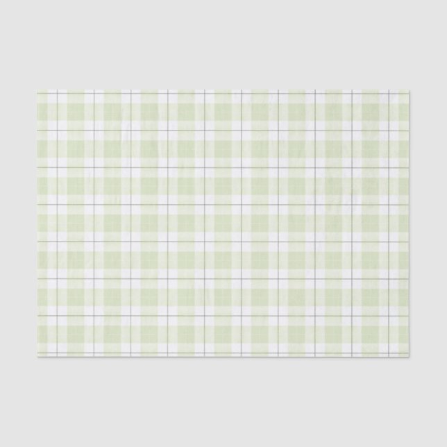 Pale Jade Kariert Pattern Seidenpapier (Vorderseite)
