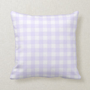 Pale Lavender Basic Gingham Checkered Pattern Kissen