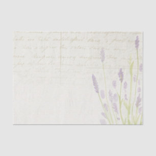 Pale Lavender Blume Script Beige Hintergrund Seidenpapier