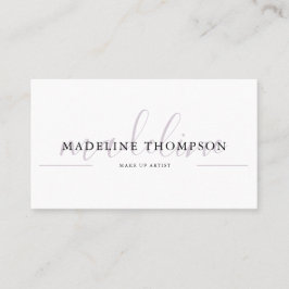 Pale Lavender Calligraphy Script QR-Code Visitenkarte