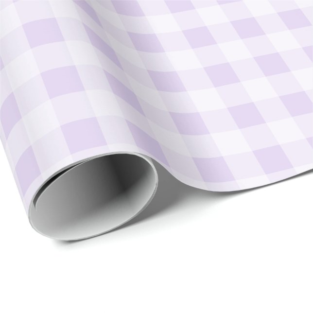 Pale Lavender Gingham Wrapping Paper Geschenkpapier (Rolleneckpunkt)