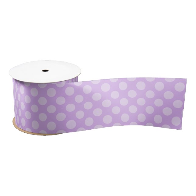 Pale Lavender Polka Dot Satinband (Spule)