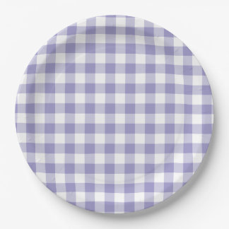Pale Lila Gingham Karo Pappteller