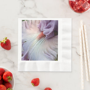 Pale Lila Iris Floral Napkins Serviette