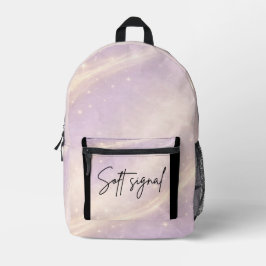 Pale lilac and soft greige AI art Bedruckter Rucksack