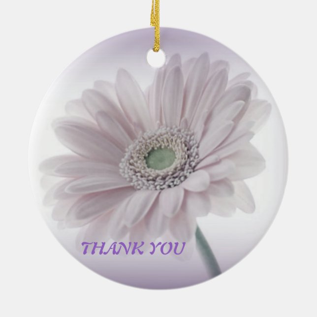Pale Lilac Sunflower Keramik Ornament (Hinten)