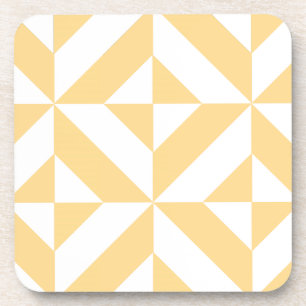 Pale Melon Geometric Deco Cube Pattern Untersetzer