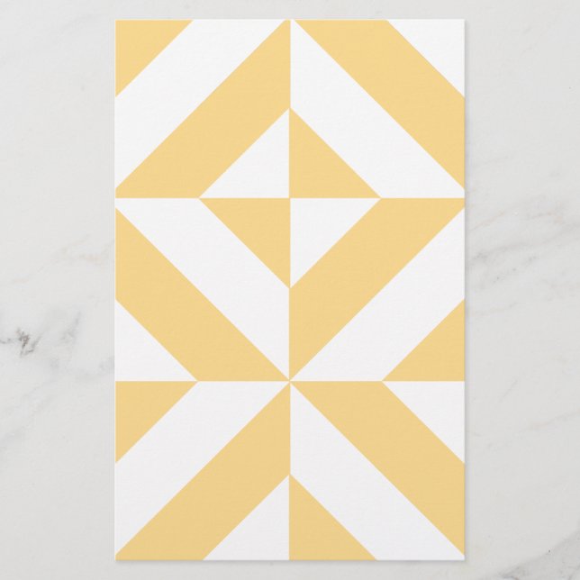 Pale Melon Geometric Deko Cube Pattern Briefpapier (Vorderseite)