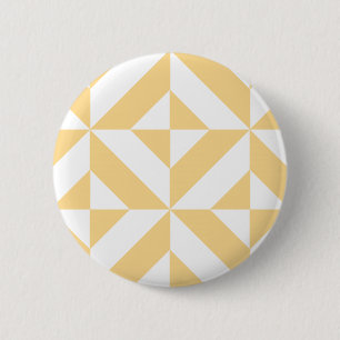 Pale Melon Geometric Deko Cube Pattern Button
