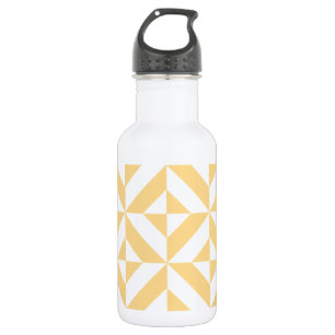 Pale Melon Geometric Deko Cube Pattern Edelstahlflasche