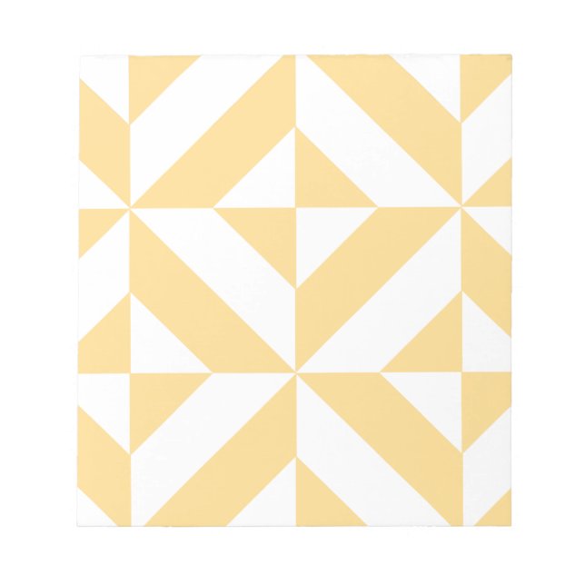 Pale Melon Geometric Deko Cube Pattern Notizblock (Vorderseite)