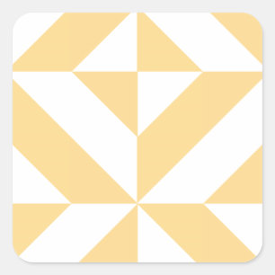 Pale Melon Geometric Deko Cube Pattern Quadratischer Aufkleber