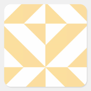 Pale Melon Geometric Deko Cube Pattern Quadratischer Aufkleber