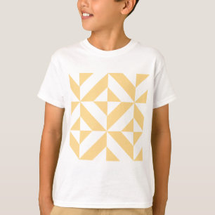 Pale Melon Geometric Deko Cube Pattern T-Shirt
