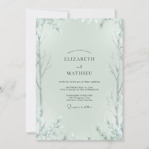 Pale Mint Weide Eukalyptus Hochzeit Einladung