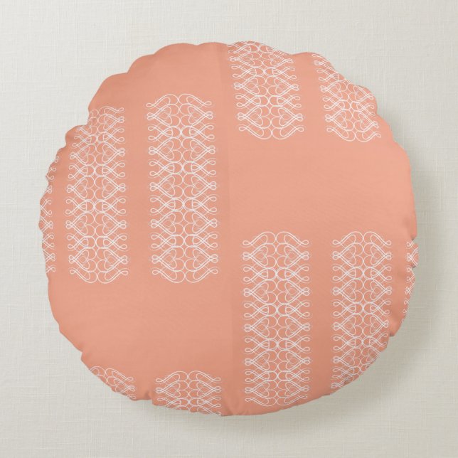 Pale Orange Round Pillow Rundes Kissen (Vorderseite)