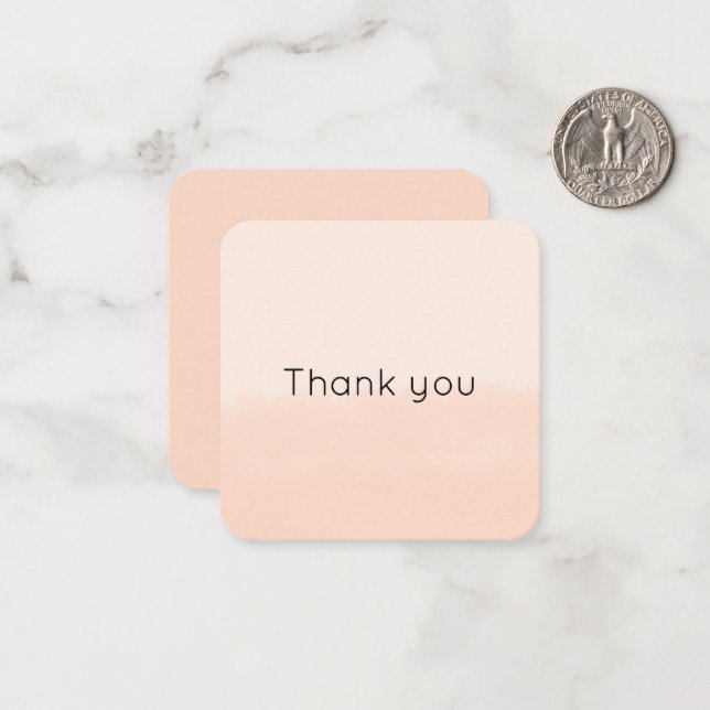 Pale Orange Watercolor Abstract Mitteilungskarte (Vorderseite/Rückseite Beispiel)