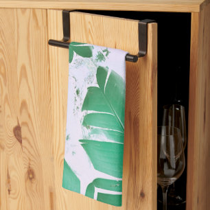 Pale Pastel Green Banana Tree Leaf Geschirrtuch