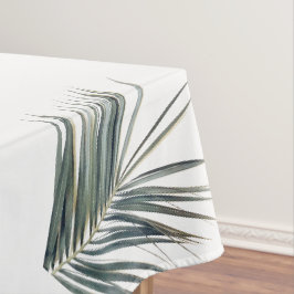 Pale Pastel Green Palm Tree Leaf Tischdecke
