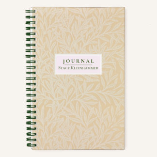 Pale Pastel Weide William Morris gepunktetes Tageb Notizbuch