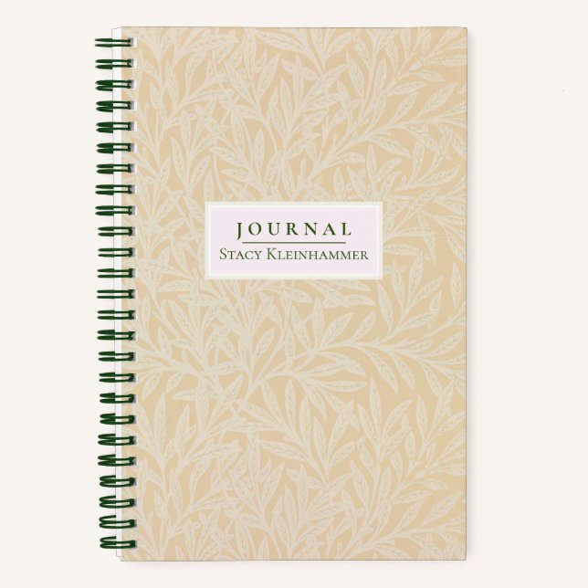 Pale Pastel Willow William Morris Dotted Journal Notizbuch (Vorderseite)
