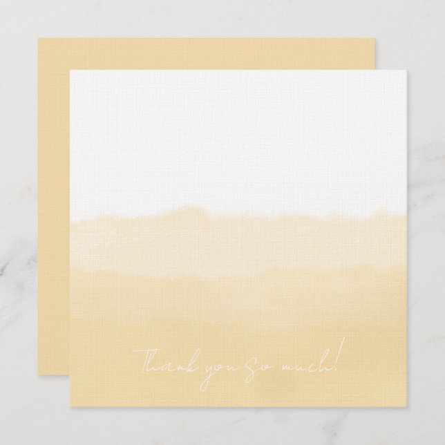 Pale Peach Folded Thank You Card Dankeskarte (Vorne/Hinten)