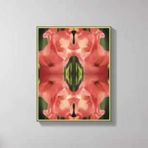 Pale Peach Gladiolus Blume Abstrakt Leinwanddruck