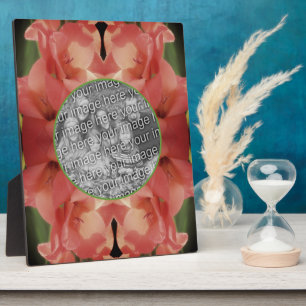 Pale Peach Gladiolus Blume Foto hinzufügen Fotoplatte