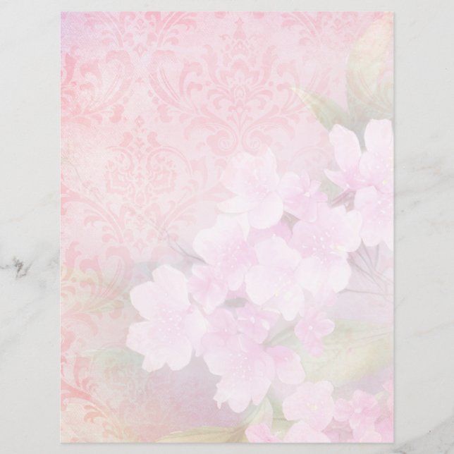 Pale Pink Cherry Blossom Scrapbook Paper (Vorderseite)