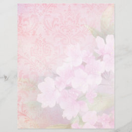 Pale Pink Cherry Blossom Scrapbook Paper