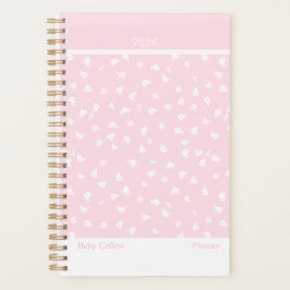 Pale Pink Feminine Minimalist Floral Planner Planer