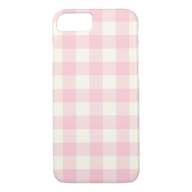 Pale Pink Gingham Pattern iPhone 7 Fall Case-Mate iPhone Hülle (Rückseite)