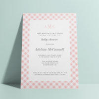 Pale Pink Gingham Traditionelle Babydusche